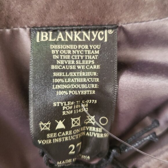 BlankNYC Suede Leather Skirt Women's Size 27 Shadow Grey Side Zip Biker Citycore - Picture 10 of 16